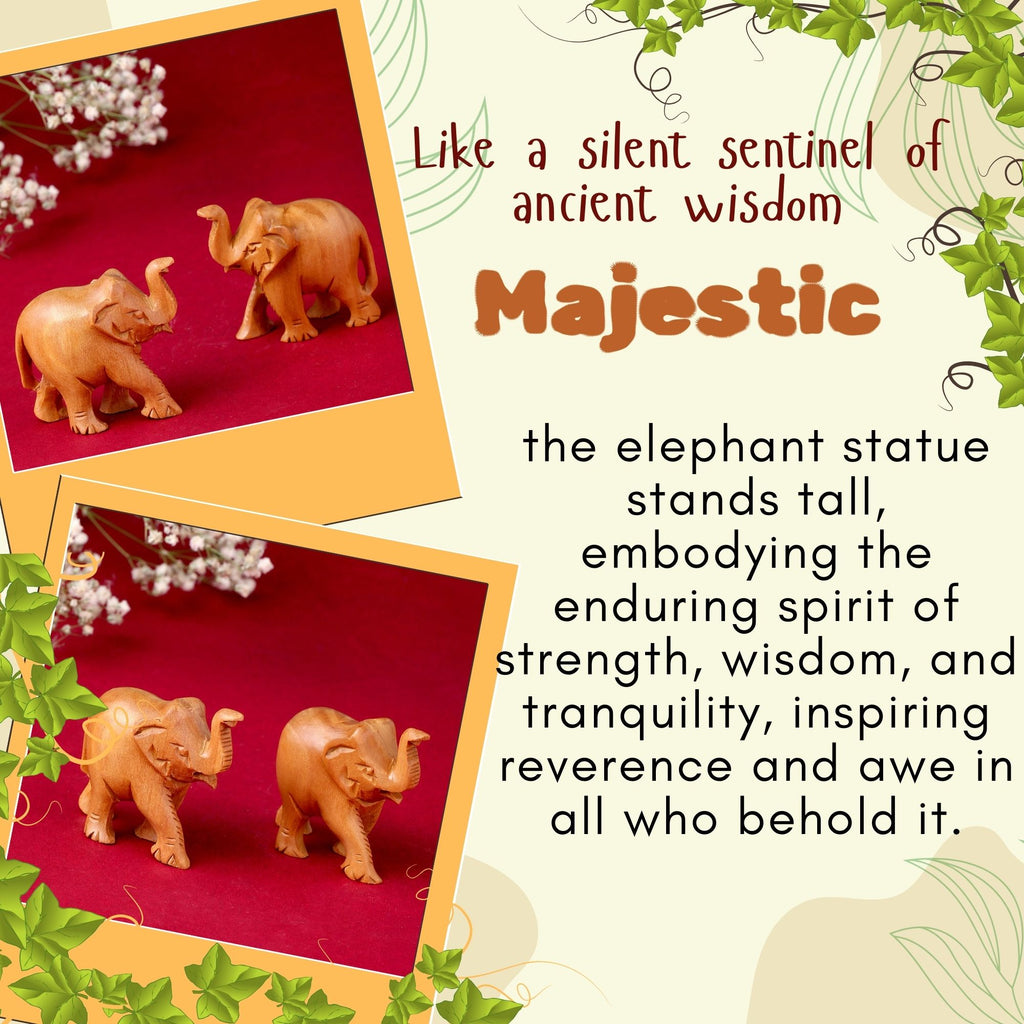 RDK Natural Sandalwood 1.5 Inch Elephant Pair