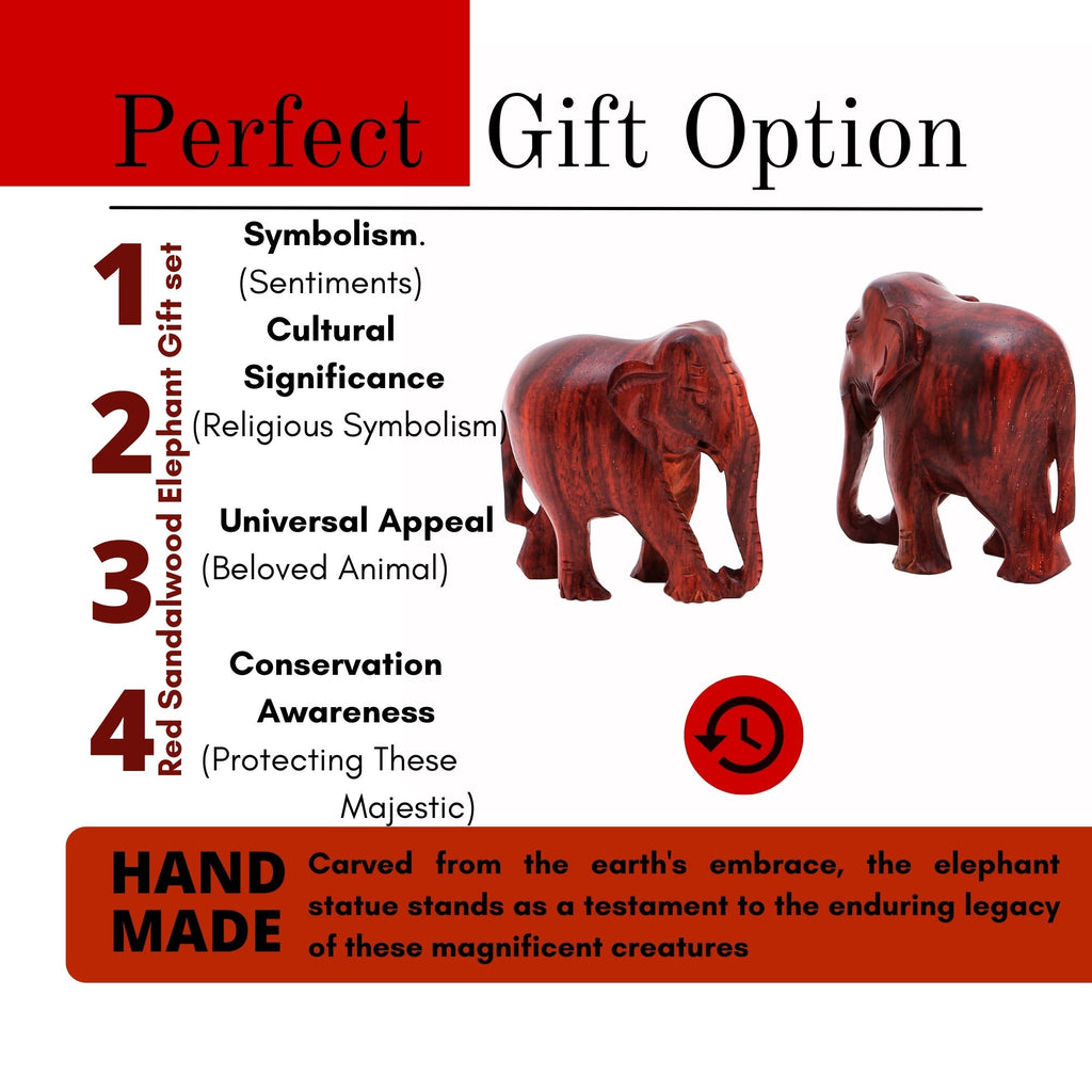 RDK Red Sandalwood 1 Inch Elephant Pair