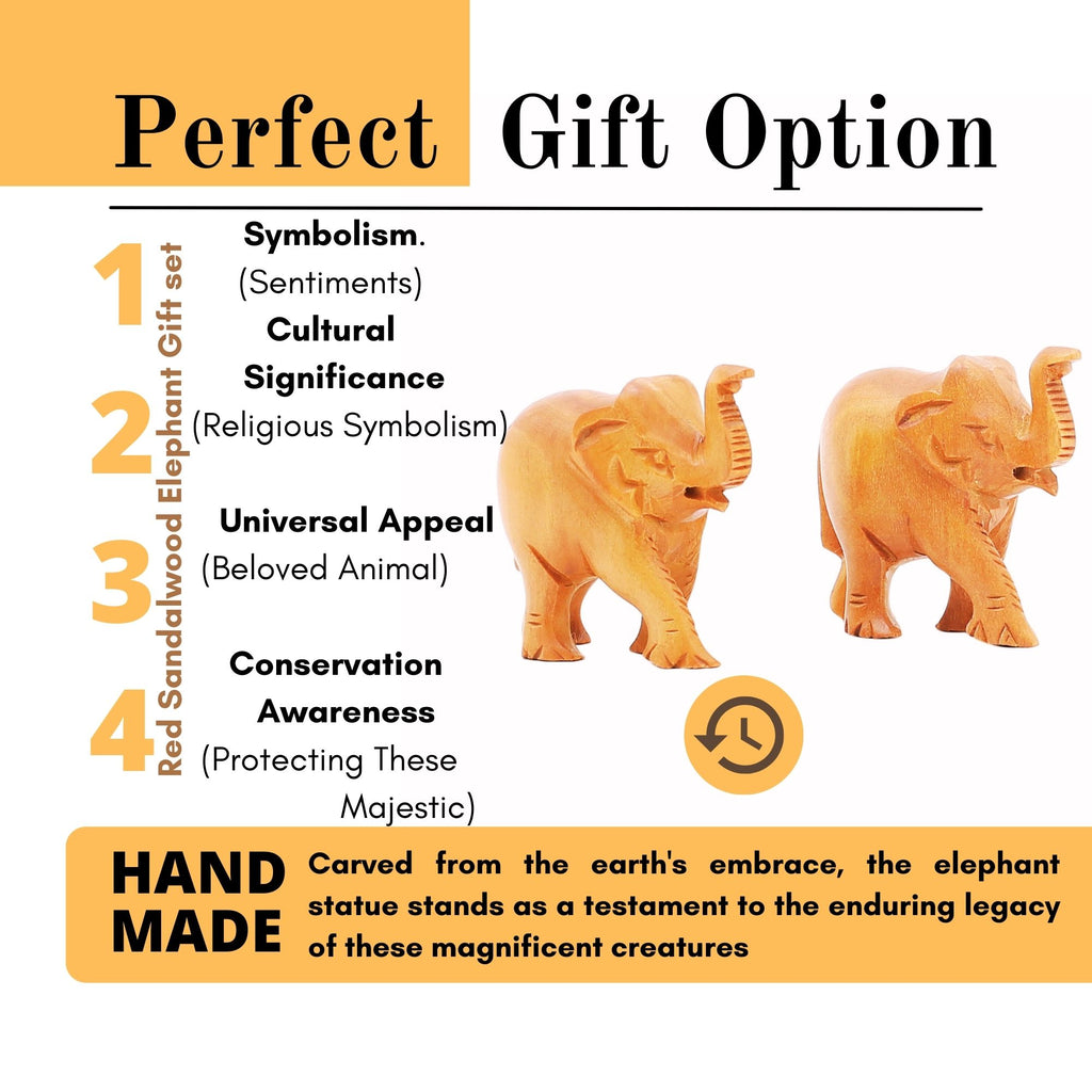 RDK Natural Sandalwood 1.5 Inch Elephant Pair