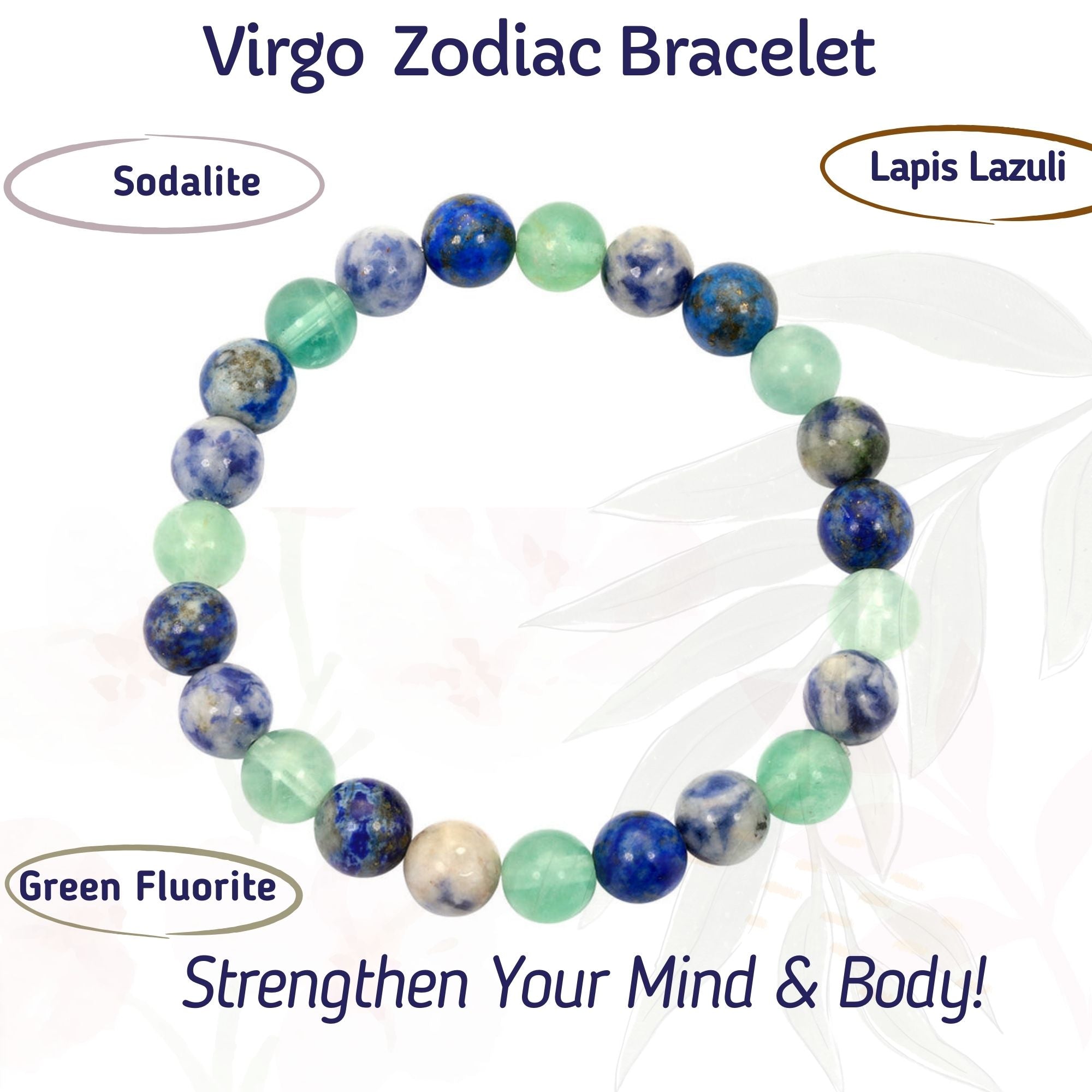 RDK Natural Zodiac Gemstone Bracelet – 12 Rashi Healing Bracelet for Luck, Protection & Energy Balance