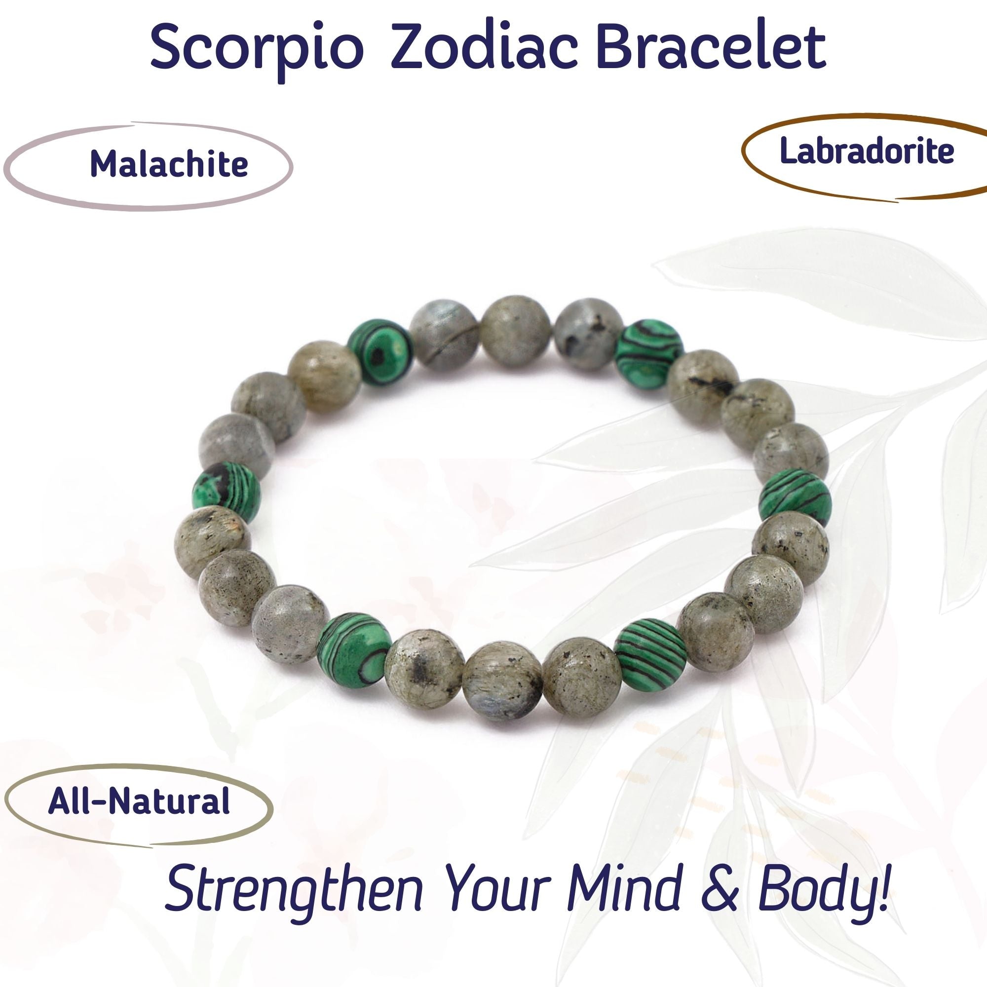 RDK Natural Zodiac Gemstone Bracelet – 12 Rashi Healing Bracelet for Luck, Protection & Energy Balance