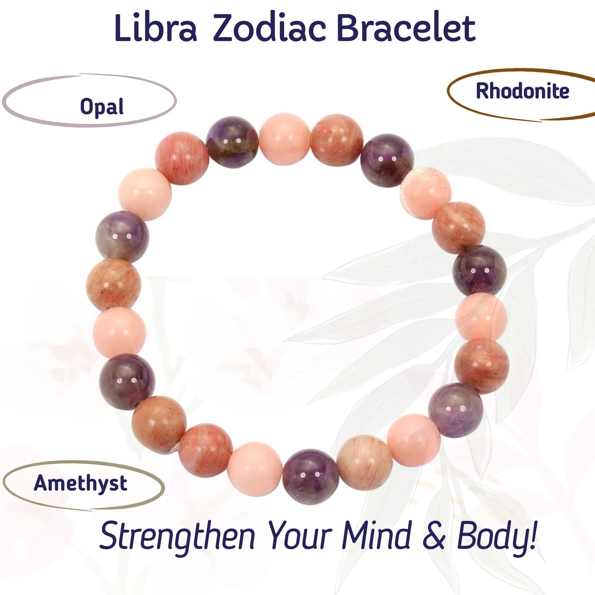 RDK Natural Zodiac Gemstone Bracelet – 12 Rashi Healing Bracelet for Luck, Protection & Energy Balance