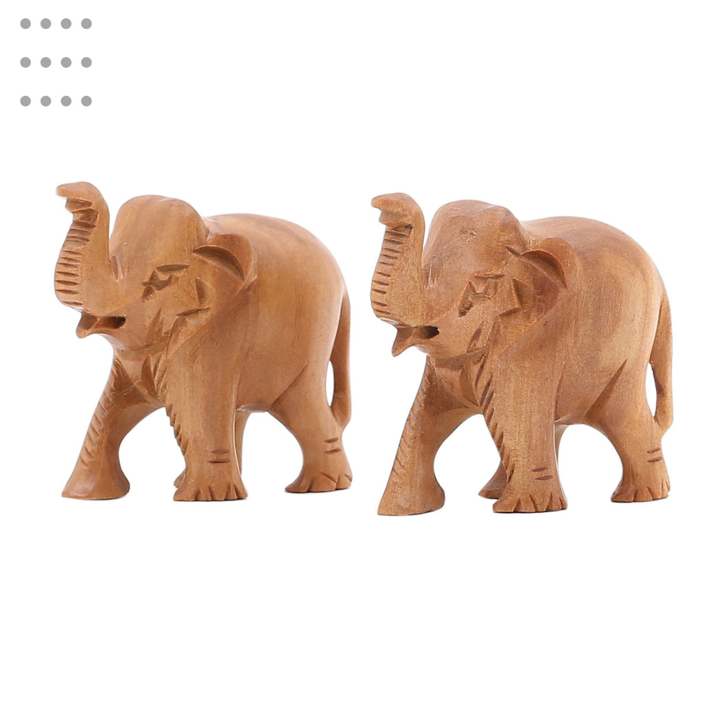 RDK Natural Sandalwood 1.5 Inch Elephant Pair