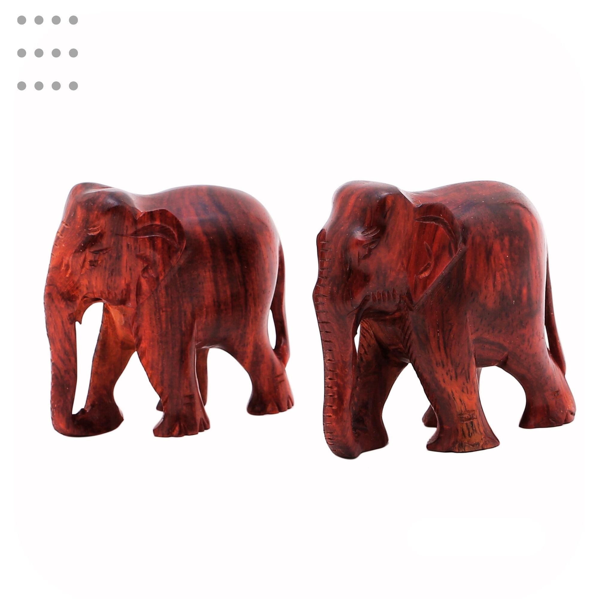 RDK Red Sandalwood 3 Inch Elephant Pair