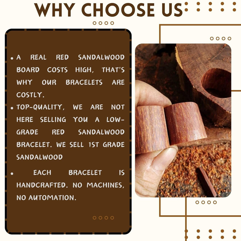RDK Premium Red Sandalwood (Rakta Chandan) Bracelet for Men & Women