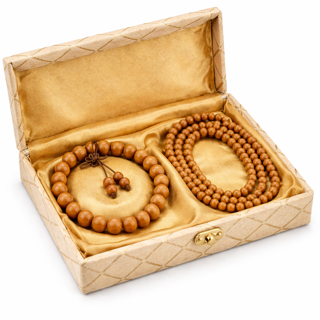 RDK Original Sandalwood Mala & Bracelet Combo with Premium Gift Box