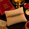 RDK Five Beads Sandalwood Rakhi for Brother with Sacred Thread
