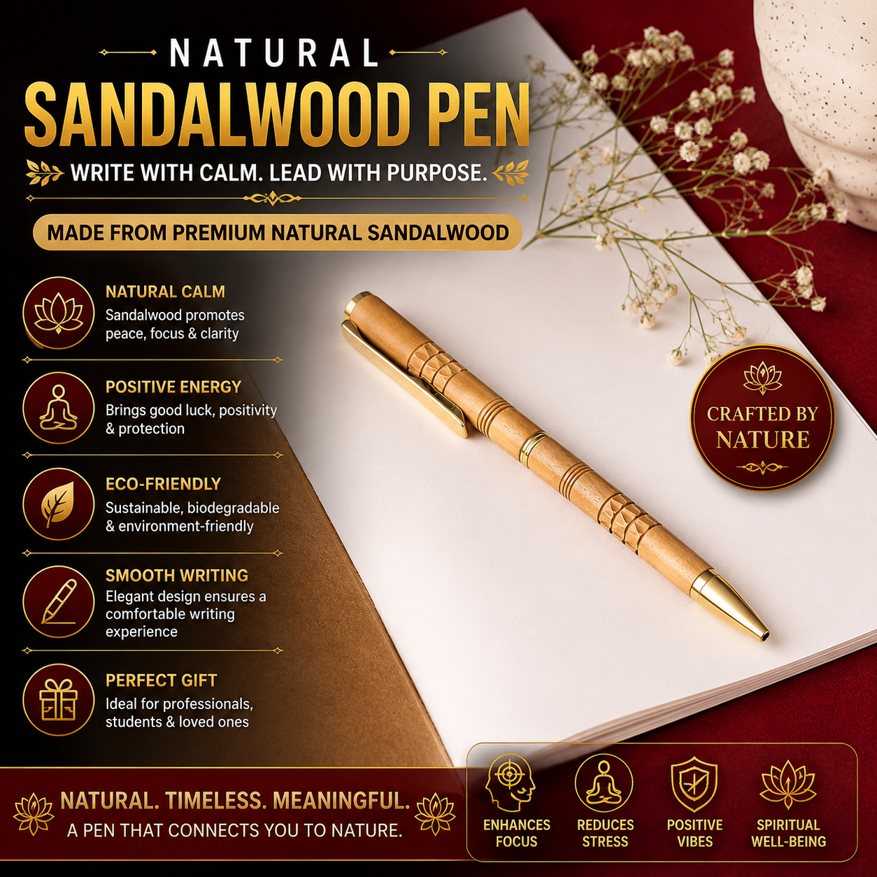 RDK Genuine Sandalwood Pen — Handcrafted Premium Corporate Gift