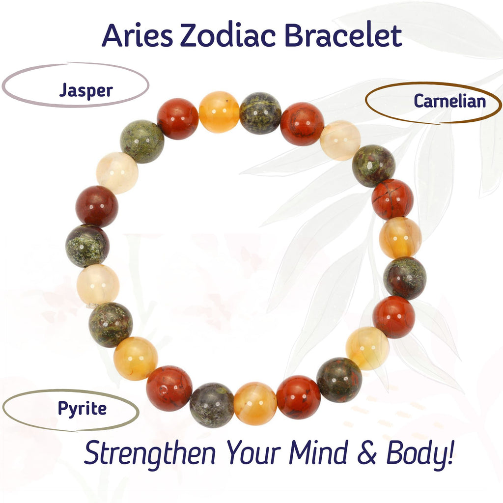 RDK Natural Zodiac Gemstone Bracelet – 12 Rashi Healing Bracelet for Luck, Protection & Energy Balance